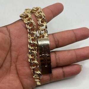 Gold plated Chain Bracelet with Cross